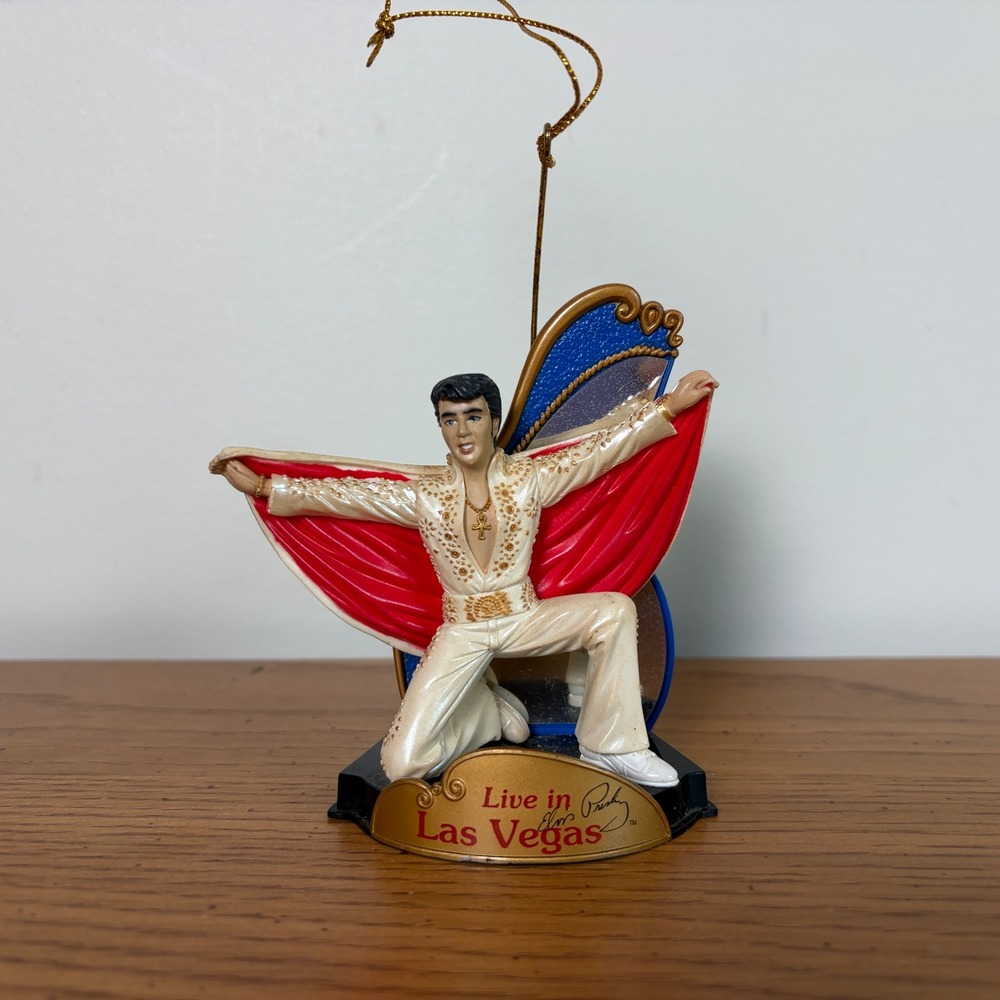Elvis Presley Live in Las Vegas Christmas Ornament 2003 EPE White Jumpsuit